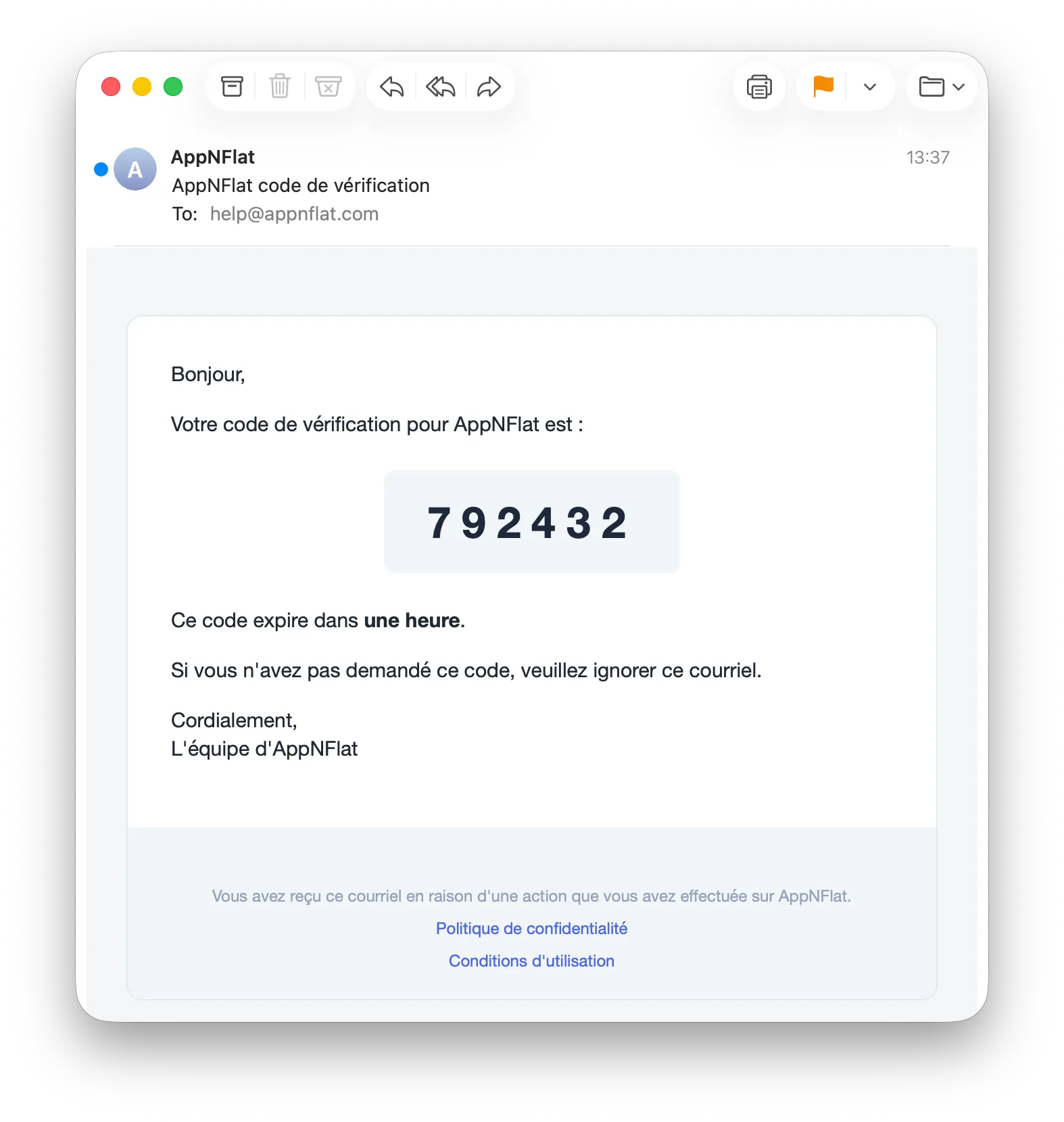 Code de vérification